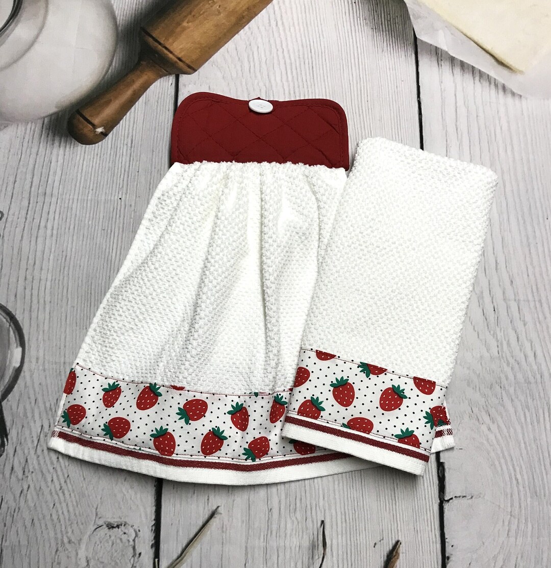 Strawberries Kitchen Towels, Farmhouse Kitchen Towels, Country Kitchen