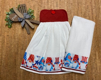 Gnome Kitchen Towels With Holders, Gnome Oven Door Towels, Gnome Kitchen Hanging Towel, Gnome Gifts