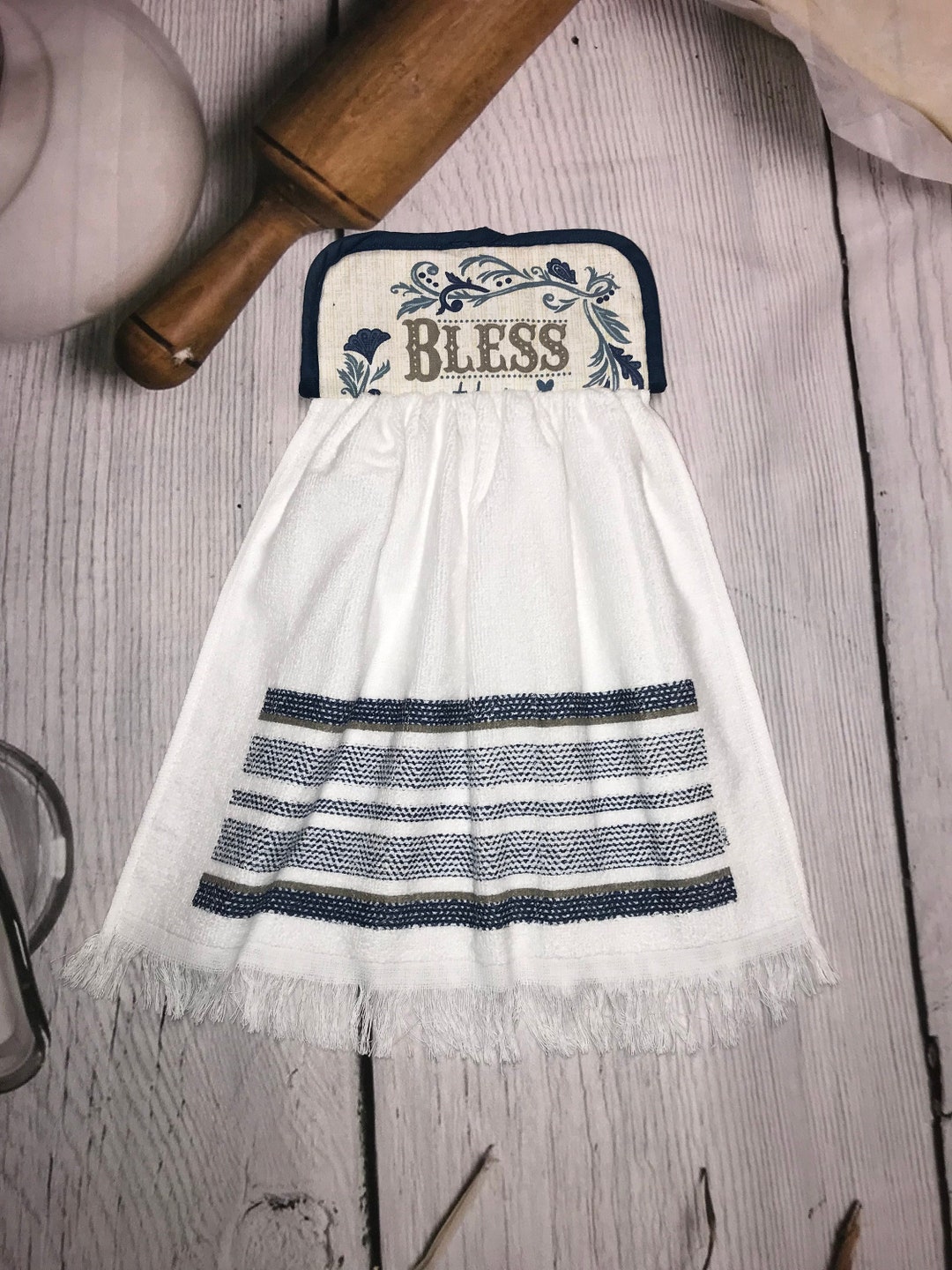 Blue Kitchen Towels Blue Kitchen Hand Towels Blue Kitchen Etsy