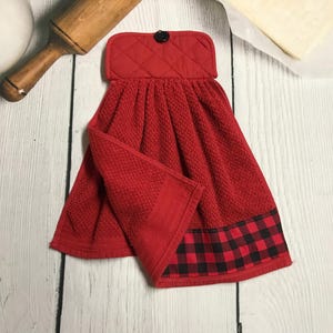 Red and Black Kitchen Towels, Kitchen Dish Towels, Kitchen Tea Towels ...