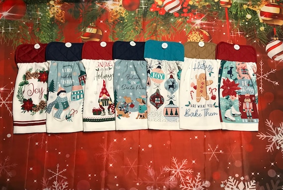 Christmas Hanging Kitchen Towels Christmas Kitchen Dish Towels Holiday Kitchen Towels Christmas Kitchen Towels Etsy