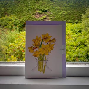Hand-drawn Daffodils Blank Card