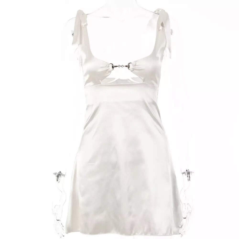 SATIN LOOK Mini Dress Y2K Satin Look Dress Spring Soft Glam | Etsy UK