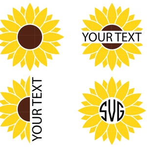 Sunflower SVG Bundle Monogram Svg Sunflower Svg Png Files Flower Svg Sunflower Svg Files for Cricut Silhouette Digital Download