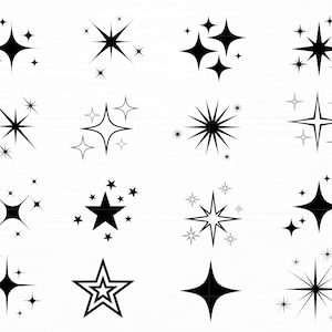 Sparkle Stars Svg bundel Star Cut-bestand sterren Vector Sky Svg Celestial Night Sky Svg Sparkle Star Svg-bestanden voor Cricut Instant Download