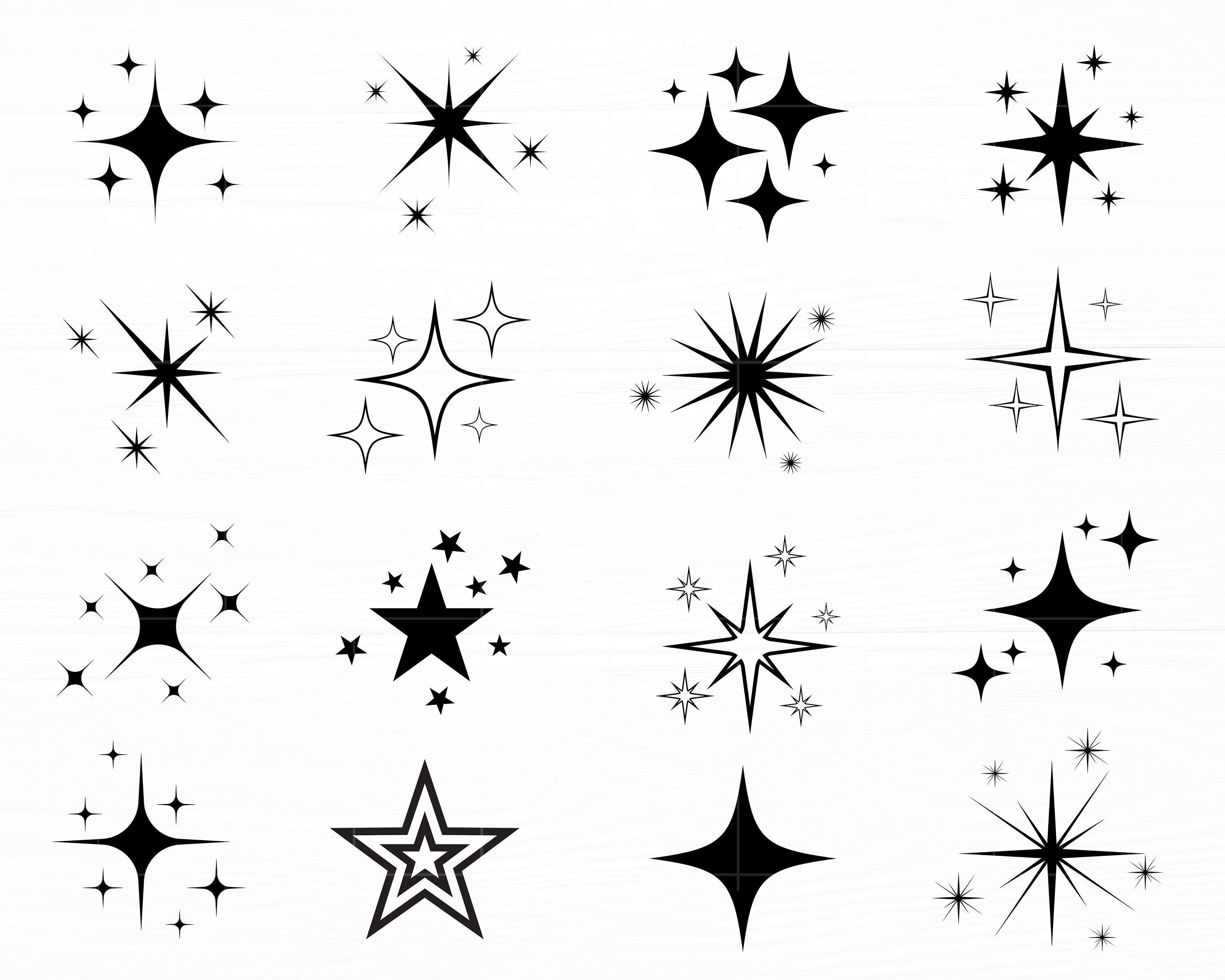 Buy Sparkle Stars Svg Bundle Star Cut File Stars Vector Sky Svg Online ...