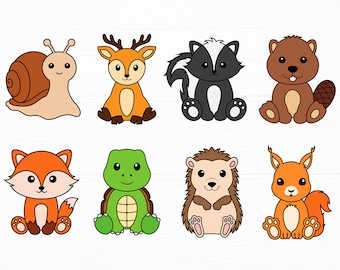 Woodland Animals Svg Bundle Animal Svg Forest Animal Svg Baby Shower Baby Little Animal Svg Png Animal Cut File Digital Download