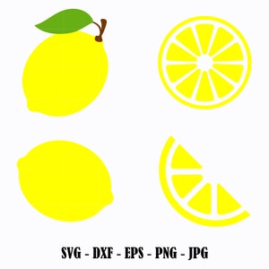 Lemon SVG Bundle Lemon Cut File Vector Lemon Slice Svg Lemon Fruit Svg Lemon Clipart Lemon Png Jpg Eps Dxf Fruit Svg Digital Download