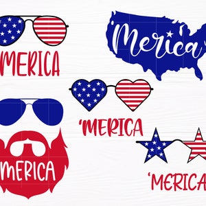 Merica SVG Bundle 4th of July Svg Independence Day Svg Merica Png American Flag Svg Fourth of July Svg Cut File Digital DOwnload