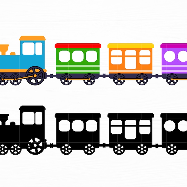 Train Svg Cut file Train Silhouette Vector Train Png Train Wagons Svg Train Shirt Train Clipart Train Cricut Digital Download