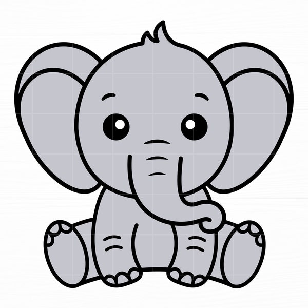 Baby Elephant Svg Cute Elephant Svg Animal Svg Baby Shirt Svg Sweet Elephant Svg Animal Silhouette Cute Baby Elephant Files for Cricut