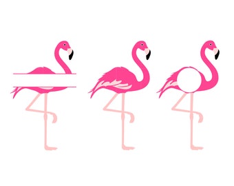 Flamingo SVG Pink Flamingo Png Flamingo Monogram Flamingo Svg Files For Cricut Flamingo Vector Clipart Cut File Silhouette Digital Download