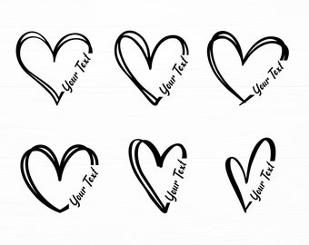 Doodle Heart Svg Bundle Heart Name Frame Svg Valentine Svg Heart Svg Love Svg Open Heart Svg Heart Png Descarga digital
