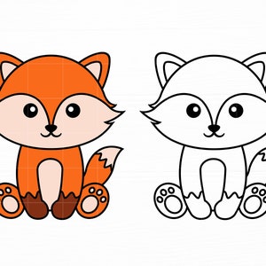 Fox Svg Animaux Svg Mignon Renard Svg Silhouette d’animal Bébé Fox Svg Fichier pour Cricut Enfants Chemise Svg Bébé Renard Png Mignon Animal Svg Doux Bébé Renard