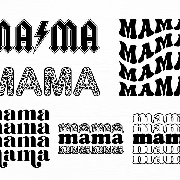 Mama Svg Bundle Mother's Day Svg Mom Life Svg Stacked Mama Svg Mama Clipart Mom Svg Png Mama Vector Cricut Digital Download