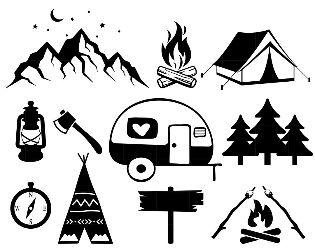 Camping SVG Bundle Adventure Svg Camping Clipar Vector Happy - Etsy