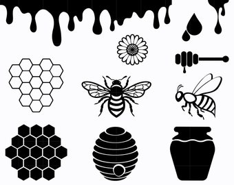 Honey SVG Dripping Svg Bee Svg Honey Comb Beehive Svg Honey Bee Cricut Cutting Files Daisy Svg Honey Png Jpg Instant Download