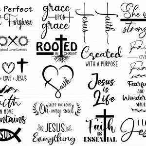 キリスト教 SVG バンドル 宗教 SVG 聖書の一節 SVG キリスト教の引用 SVG 聖書 SVG イエス SVG Cricut 用のキリスト教のカット ファイル 信仰 SVG