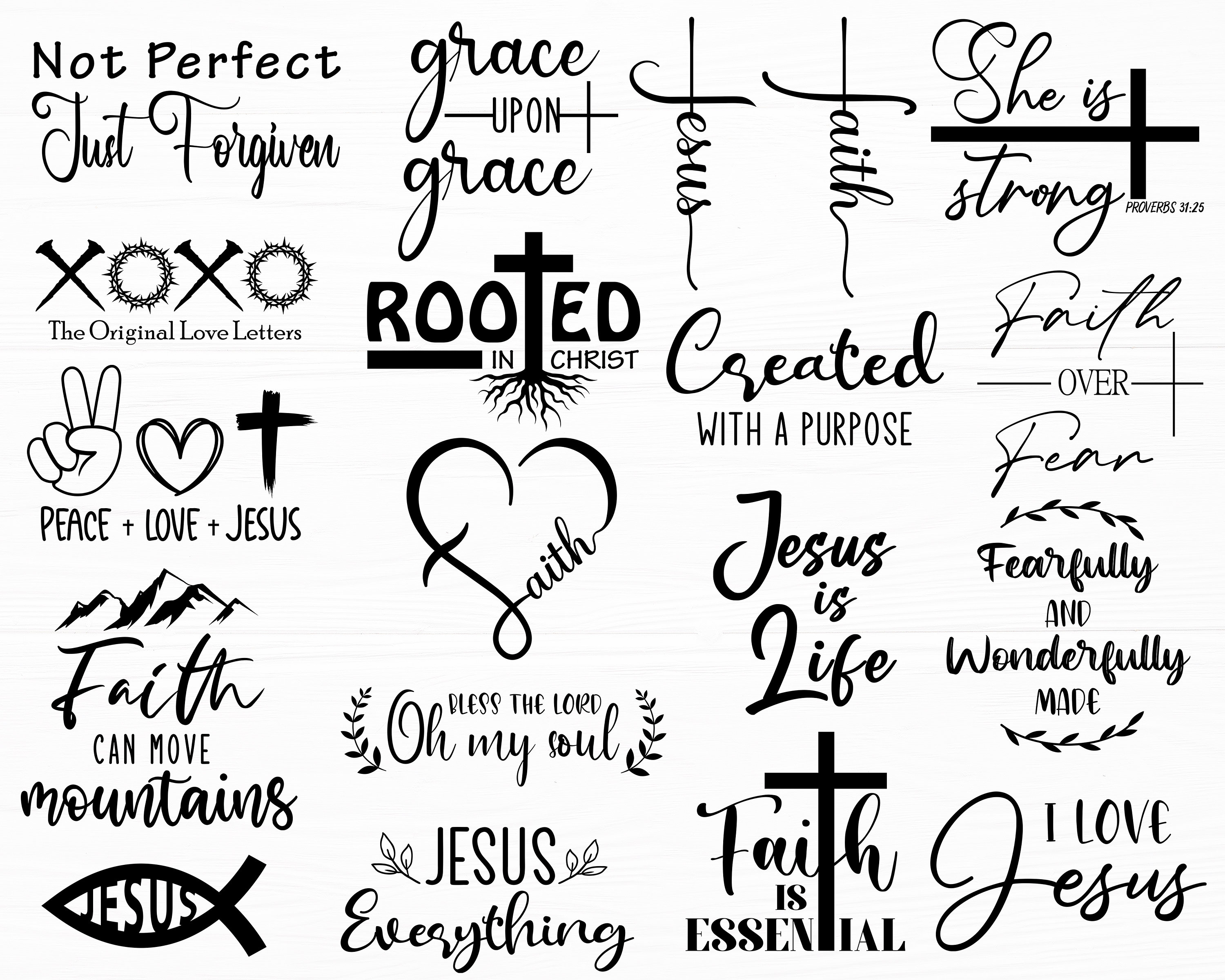 Christian Svg Bundle Religious Svg Bible Verse Svg Christian Quote Svg Scripture Svg Jesus Svg Christian Cut Files for Cricut Faith Svg