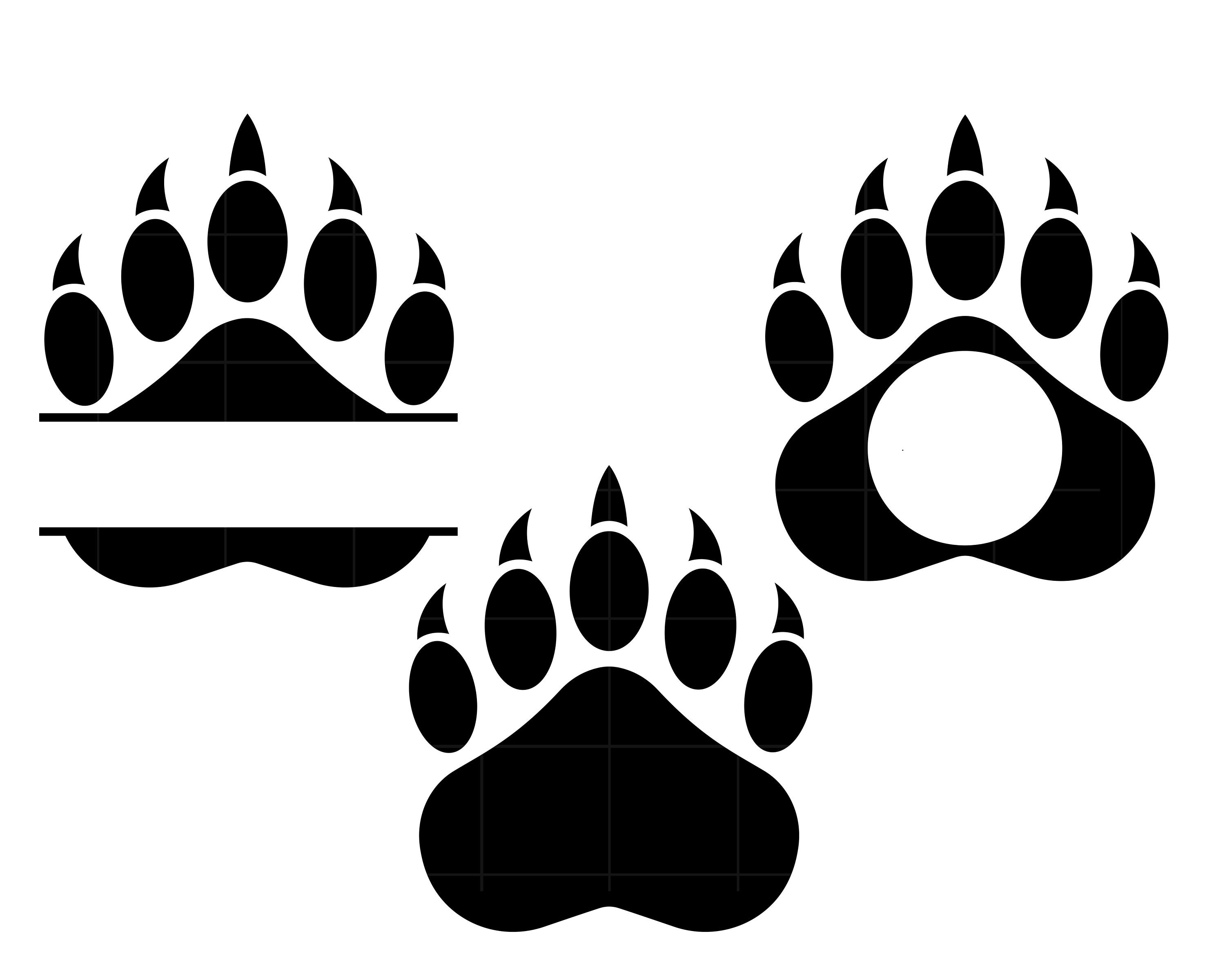 Bear Paw Print Svg File For Cricut Bear Paw Svg File Etsy Bear Paw ...