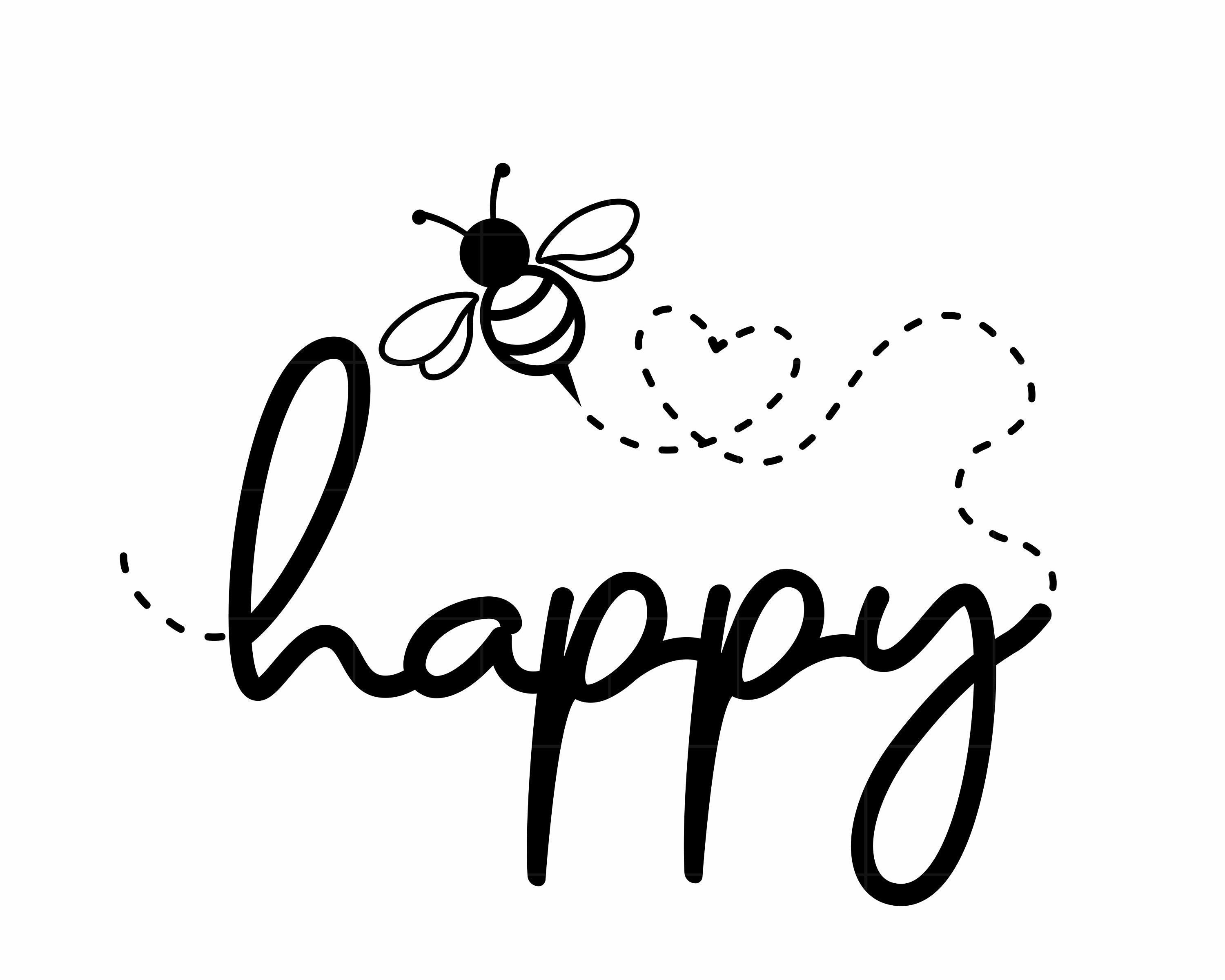 Bee Happy Svg Png Files for Cricut Bee Happy Svg Silhouette - Etsy UK