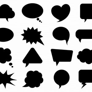 Balão de Fala Svg Bundle Bolha de Pensamento Svg Bolha de Fala Clip Art Bolha de Palavra Svg Bolhas de Texto Moldura Svg Balão de Fala Svg Png Silhueta