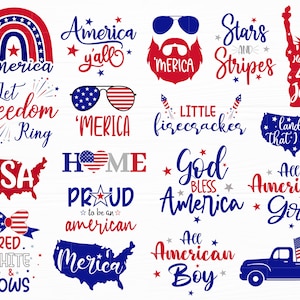 4 luglio SVG Bundle America Svg Cut Files Independence Day Svg Patriotic Svg 4 luglio File Svg per Cricut Silhouette