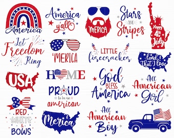 4th of July SVG Bundle America Svg Cut Files Independence Day Svg Patriotic Svg July 4th Svg Files for Cricut Silhouette
