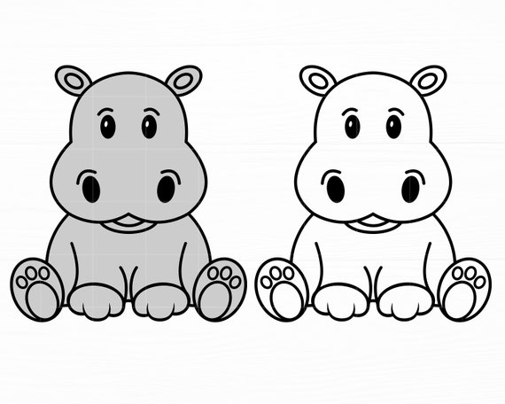 Baby Hippo Svg Hippopotamus Svg Sweet Hippo Svg Cut Files Cute | Etsy