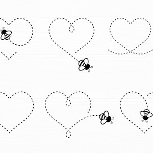 Bee Svg Bee with Heart Dashed Line Path Svg Route Svg Heart Svg Bee Path Svg Flying Bee Svg Heart Trail Honey Bee Cut File Digital Download
