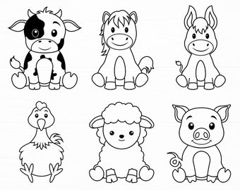 Farm Animals Svg Bundle Animals Svg Cut file Baby Farm Animals Svg Farm Animals Clipart Farm Svg Png Cute Animals Svg Digital Download