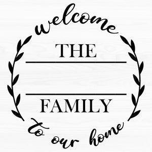 Monograma de nome de família Svg Bem-vindo à nossa casa Split Monograma Svg Family Sign Svg Bem-vindo Svg Arquivo cortado para download digital Cricut