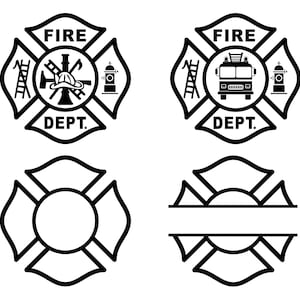 Fire Department Svg Bundle Fire Truck Svg Maltese Cross Svg Fire Dept. Png Svg Files for Cricut Digital Download