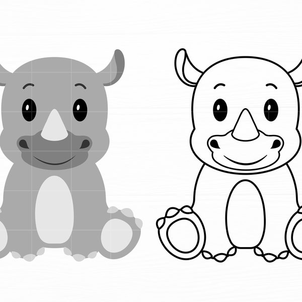 Baby Rhino Svg Safari Animal Svg Cute Rhino Svg Baby Animal Svg Rhino Svg Animal Svg Png Baby Shower Svg Safari Svg Digital Download