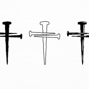 Nagel Kreuz SVG Bundle Christian Nagel Kreuz SVG Kreuz religiöse SVG Kreuz Silhouette geschnitten Datei Nagel Kreuz Clipart digitaler Download