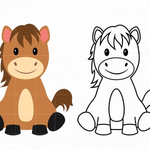 Horse Svg Farm Animal Svg Baby Horse Svg Animal Svg Cute Horse Svg Farm Animal Clipart Cut Files Horse Png Digital Download