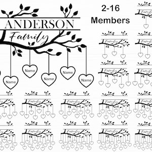 Family Tree Svg Bundle 2-16 Members Family Tree Branch Svg Family Heart Tree Svg Family Svg Tree Of Life Svg Tree Svg Digital Download
