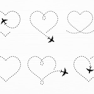 Flugzeug-Svg-Bundle Flugzeug mit Herz-Svg Herz Gestrichelte Linie Flugzeug-Route-Svg-Flugzeug-Svg Herz-Svg-Flugzeug-Flugzeug-Svg-Png digitaler Download
