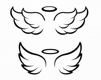 Angel Wings SVG Bundle Memorial Cut File Digital Download
