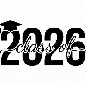 Arquivo SVG para corte de chapéu de formatura da turma de 2026, arquivo SVG para corte de camisa de formatura, arquivo SVG para Cricut de formatura, PNG para download digital.
