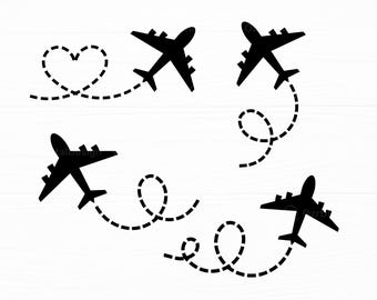Paquete de SVG de avión, SVG de ruta de avión, SVG de amor, SVG de viaje, archivos SVG de avión para Cricut, descarga digital