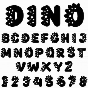 恐竜アルファベット SVG 恐竜文字 SVG 恐竜フォント SVG 恐竜 SVG ベビーシャワー SVG 誕生日 SVG 恐竜数字 SVG デジタルダウンロード