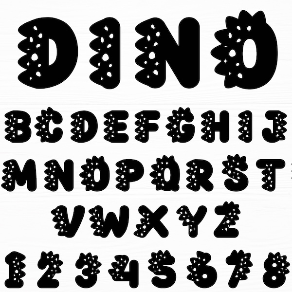 Dinosaur Alphabet Svg Dinosaur Letters Svg Dinosaur Font Svg Dino Svg Baby Shower Svg Birthday Svg Dinosaur Numbers Svg Digital Download