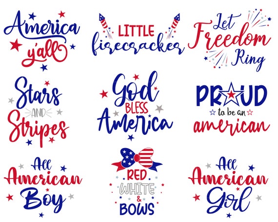 4th of July SVG Bundle 4th of july quotes Independence Day Patriotic Svg America Svg July 4th Svg Files for Cricut fourth of july Cut File