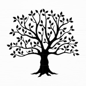 Albero in formato Svg albero con radici albero in formato Svg Silhouette albero della vita albero genealogico in formato Svg file di taglio per Cricut download digitale