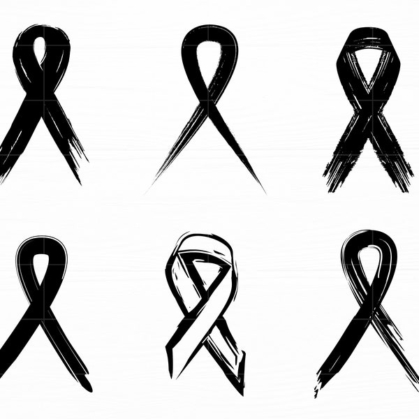 Cancer Ribbon Svg Bundle Awareness Ribbon Svg Breast Cancer Ribbon Svg Ribbon Cut File Silhouette Ribbon Clipart Digital Download