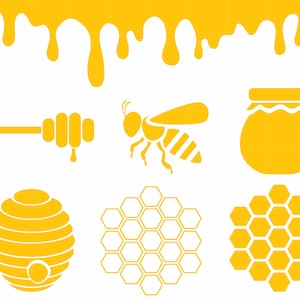 Honey SVG Bundle Bee Svg Files for Cricut Honey Comb Svg Honey Cut File Honey Png Honey Drip Svg Honey Comb Silhouette Digital Download