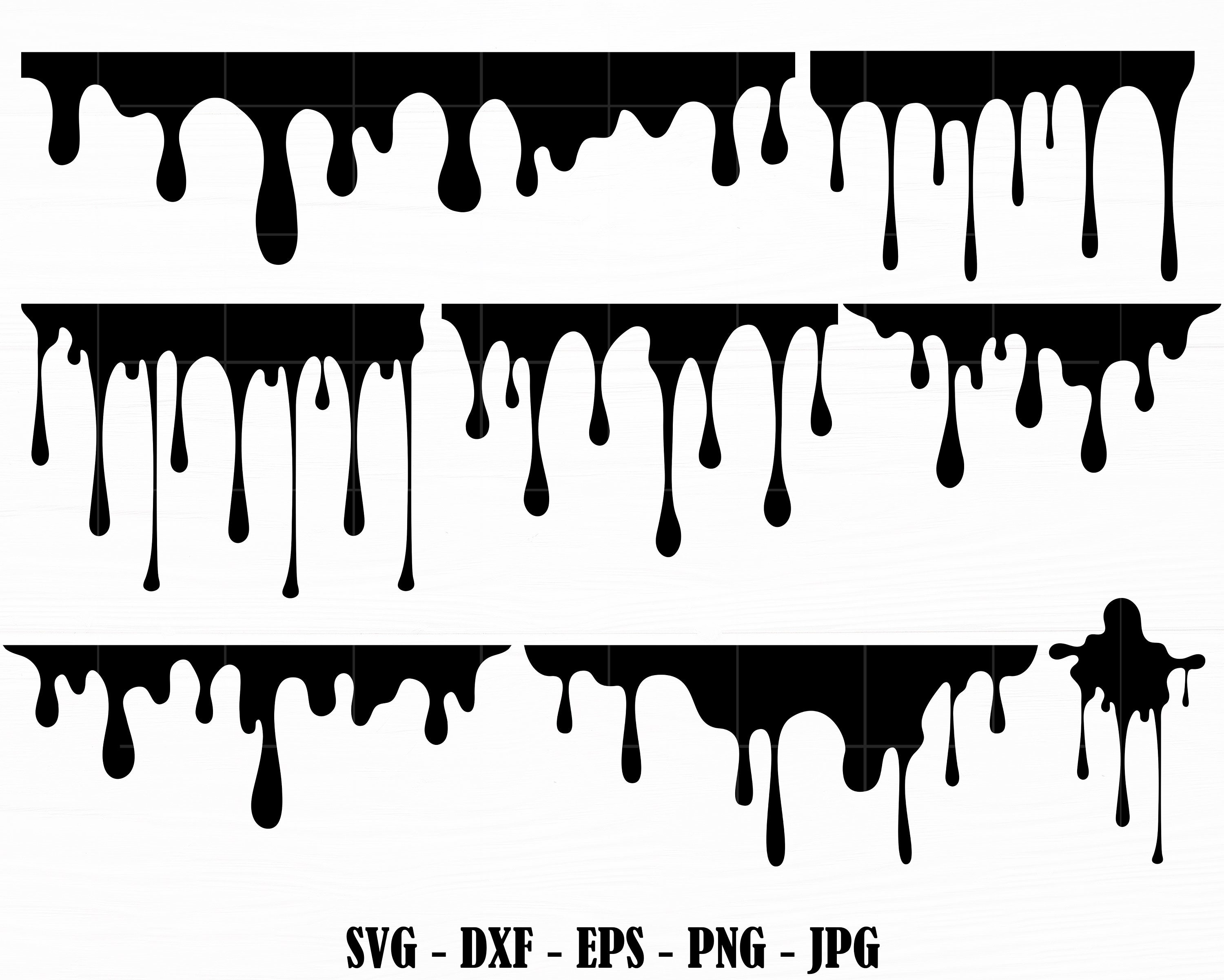 Dripping SVG Cricut Silhouette Melting SVG Dripping Honey Dripping Borders  Cut Files Dripping PNG Digital Download