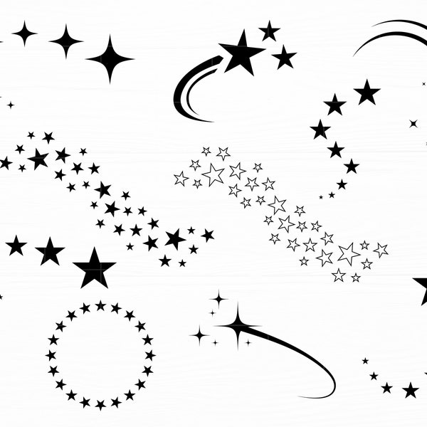 Star Svg Bundle Star Png Star Wave Svg Stars Silhouette Night Sky Svg Galaxy Svg Vector Sparkles Svg files for Cricut Star Clip Art