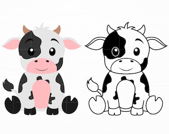 Baby Cow Svg Farm Animal Svg Cow Svg Animal Svg Cute Cow Svg Baby Cow Png Farm Animal Clipart Baby Animal Svg Digital Download